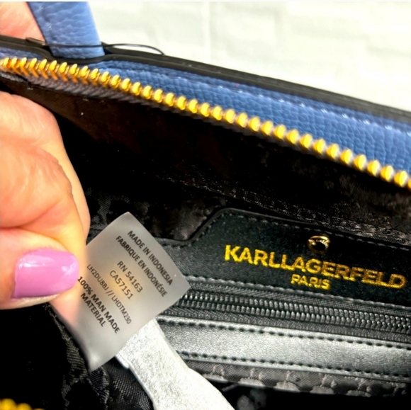 Karl Lagerfeld "Maybelle" Duo Top Handle Satchel NWT - Picture 6 of 11